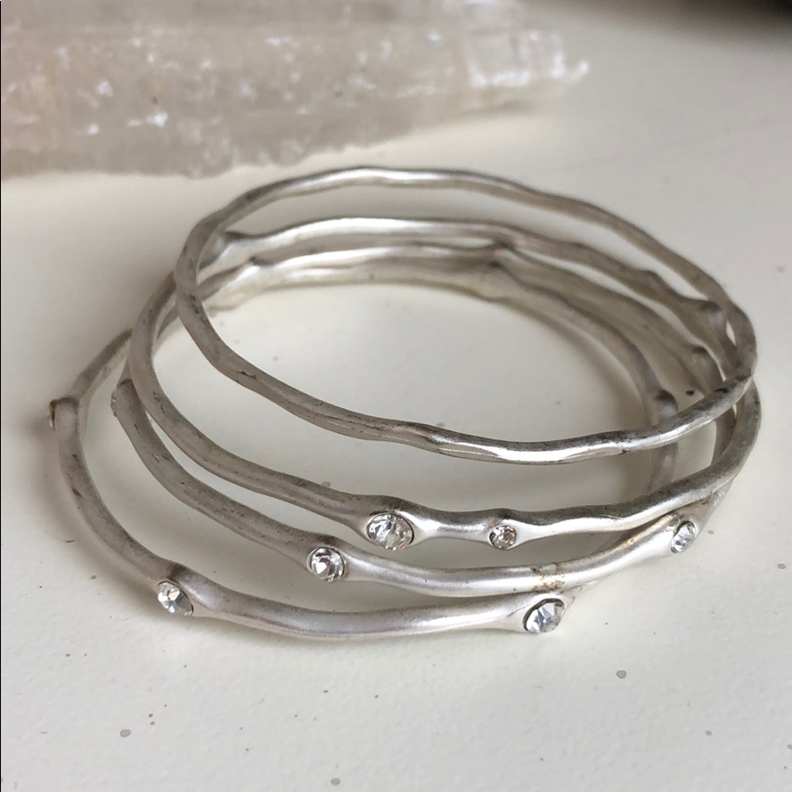 Silver Stacked Bangles